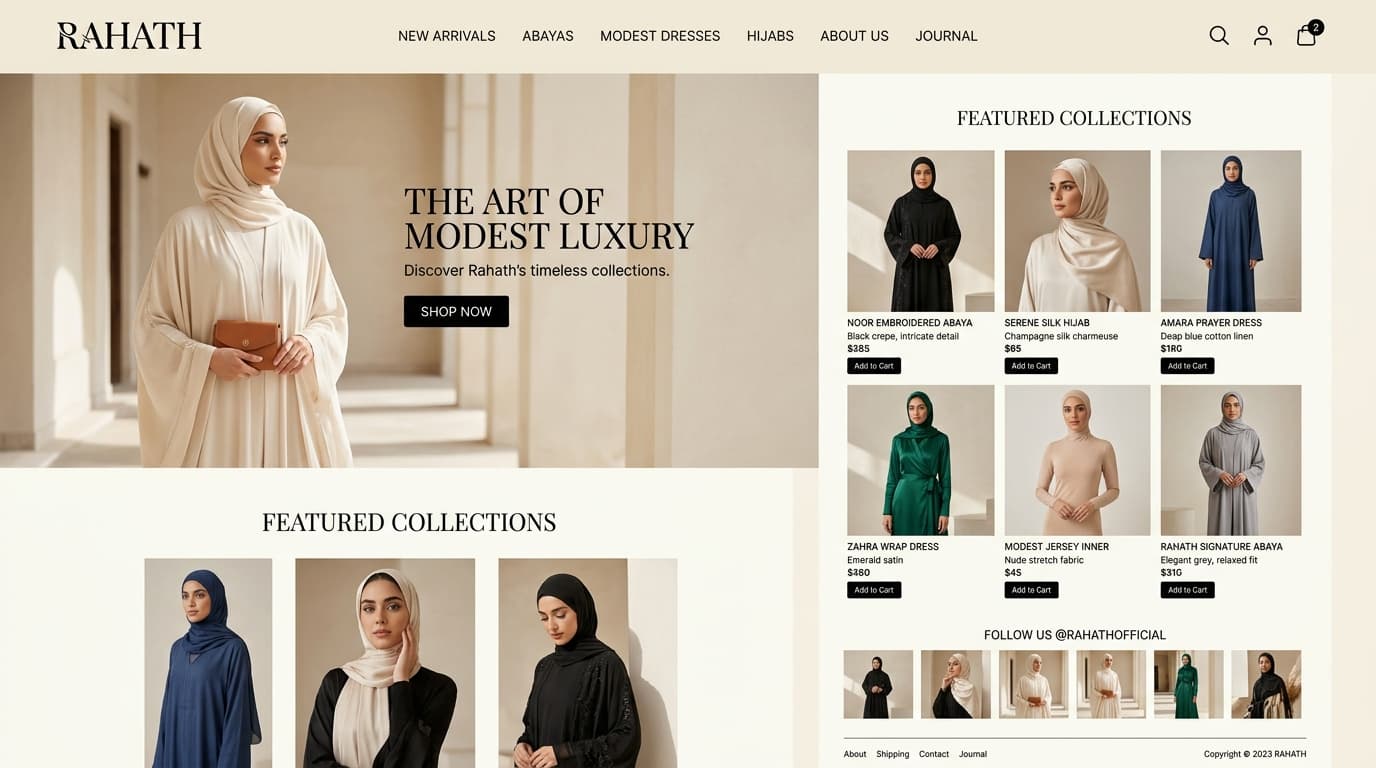 Rahath - E-commerce / Modest Fashion case study showcase